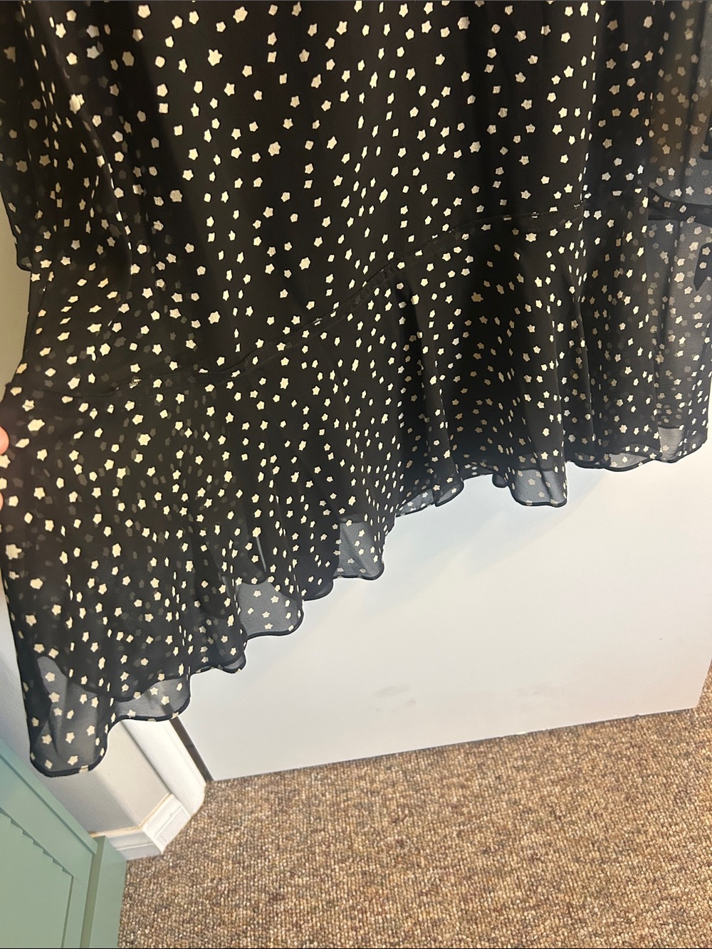 Theory Sheer Black & Star Shell Dress with Black Slip Dress - Picture 5 of 6
